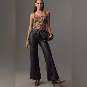 Anthropologie Black Faux Leather Pants